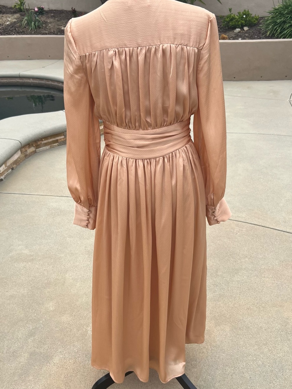 MOTF Peach Midi Dress with Button Front - Picture 15 of 17